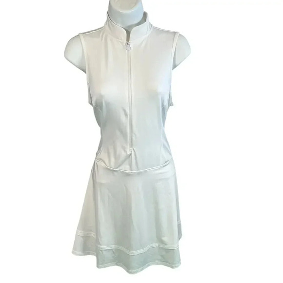 Apana Golf/Tennis Dress NWT White Scort With Pockets Zip Down at Chest Size XL - Picture 1 of 16